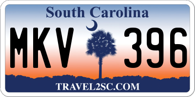SC license plate MKV396