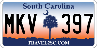 SC license plate MKV397