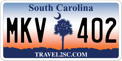 SC license plate MKV402