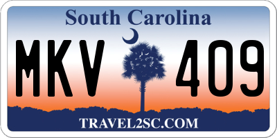 SC license plate MKV409