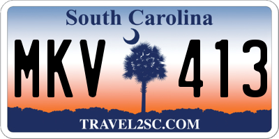 SC license plate MKV413