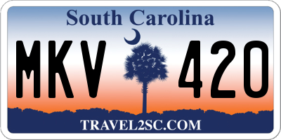 SC license plate MKV420