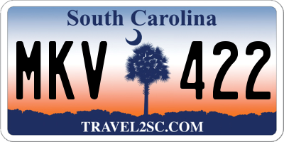 SC license plate MKV422