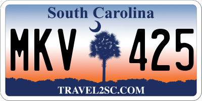 SC license plate MKV425