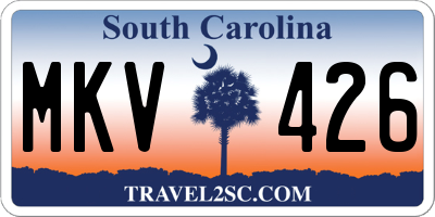 SC license plate MKV426