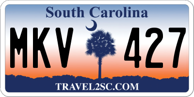 SC license plate MKV427