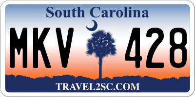 SC license plate MKV428