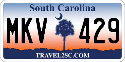 SC license plate MKV429