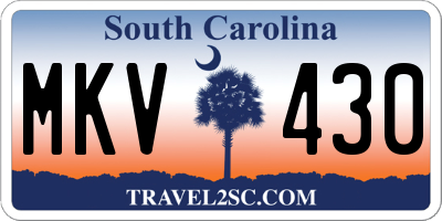 SC license plate MKV430