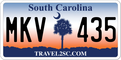 SC license plate MKV435