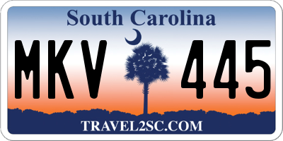 SC license plate MKV445