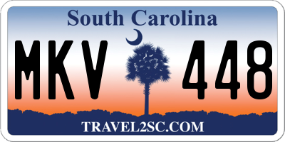 SC license plate MKV448