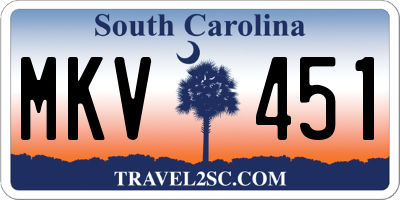 SC license plate MKV451