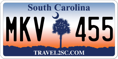 SC license plate MKV455