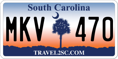 SC license plate MKV470