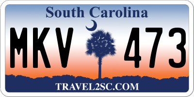 SC license plate MKV473