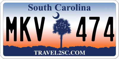 SC license plate MKV474