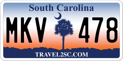 SC license plate MKV478