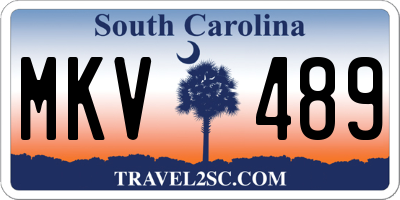 SC license plate MKV489