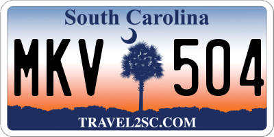SC license plate MKV504