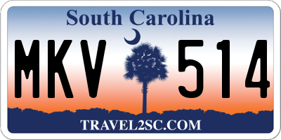 SC license plate MKV514