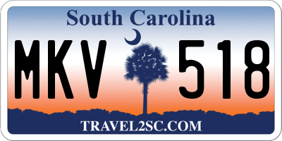 SC license plate MKV518