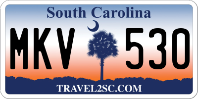 SC license plate MKV530