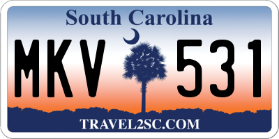 SC license plate MKV531
