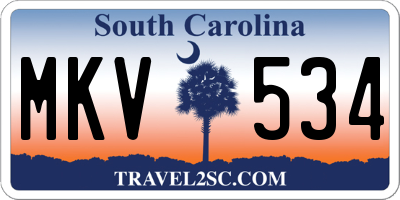 SC license plate MKV534