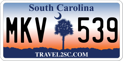 SC license plate MKV539