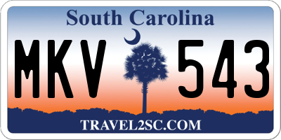 SC license plate MKV543