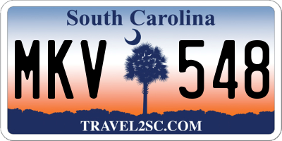 SC license plate MKV548