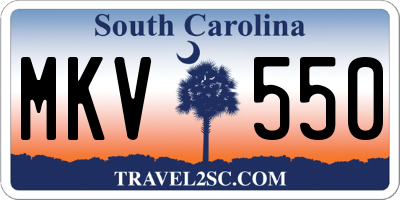 SC license plate MKV550