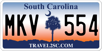 SC license plate MKV554