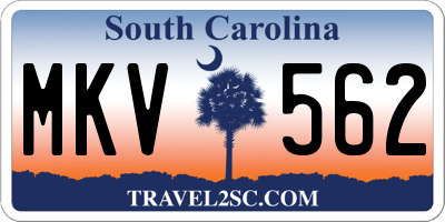 SC license plate MKV562