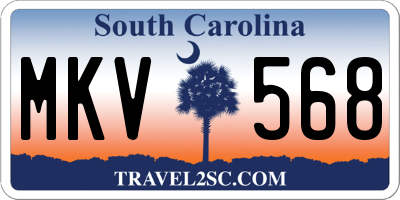 SC license plate MKV568