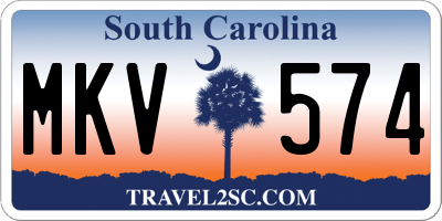 SC license plate MKV574