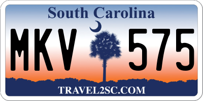 SC license plate MKV575