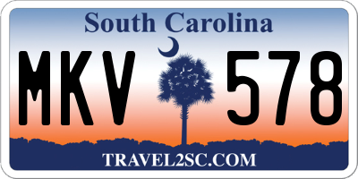 SC license plate MKV578