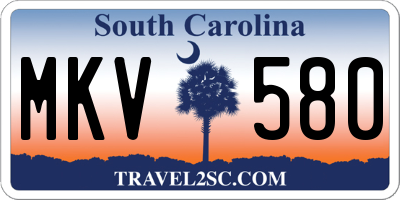 SC license plate MKV580