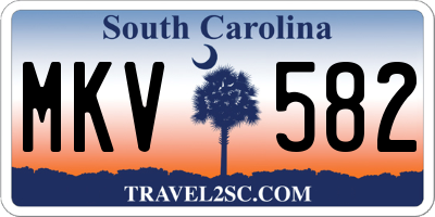 SC license plate MKV582