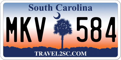 SC license plate MKV584