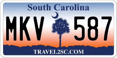 SC license plate MKV587