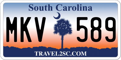 SC license plate MKV589