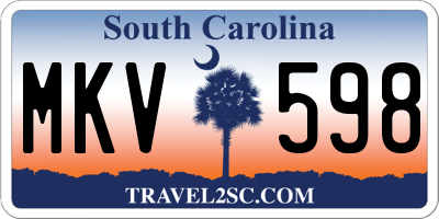 SC license plate MKV598