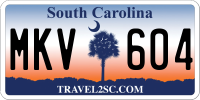 SC license plate MKV604
