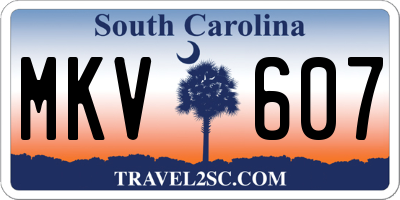 SC license plate MKV607