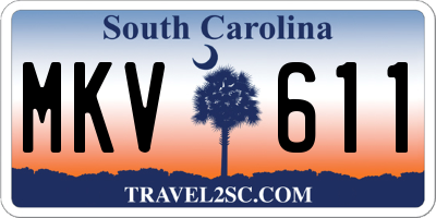 SC license plate MKV611