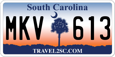 SC license plate MKV613