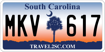 SC license plate MKV617
